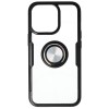 Husa TPU+PC Carbon Ring, iPhone 13mini, Fibra Carbon, Negru